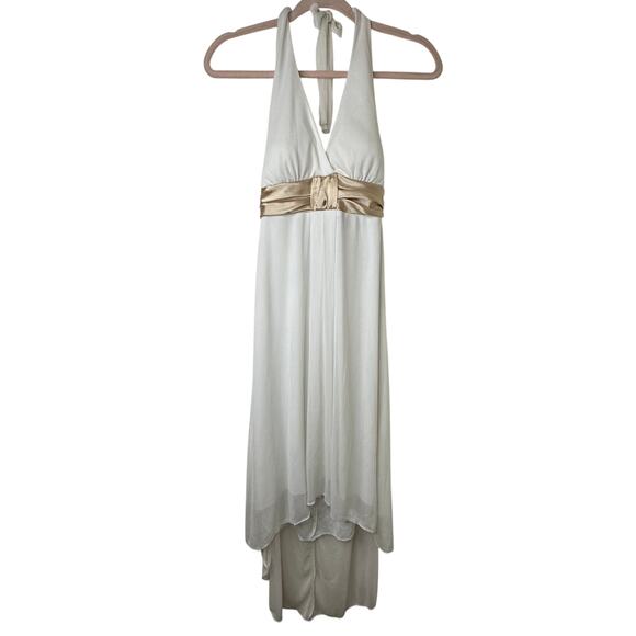 Md Y2K VTG Speechless White Sparkle Halter Dress Hoco Fairy Ethereal Coquette - Picture 1 of 7